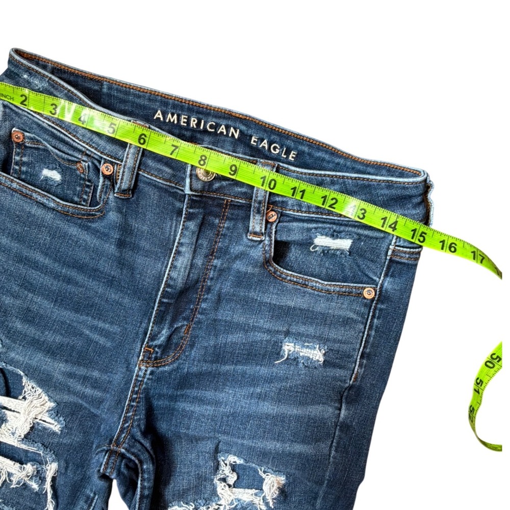 American Eagle Ne(x)t Level Stretch High Rise Skinny Distressed Jeans 6 X-Long - Picture 4 of 8